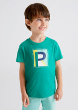 Carregar imagem no visualizador da galeria, Conjunto de camiseta azul marinho e verde trevo para meninos 2 peças Mayoral
