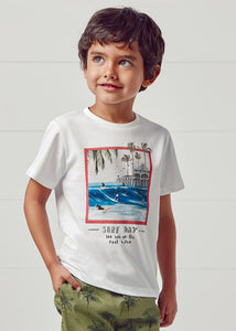 Mayoral Toddler Boy White Surf Day Tee