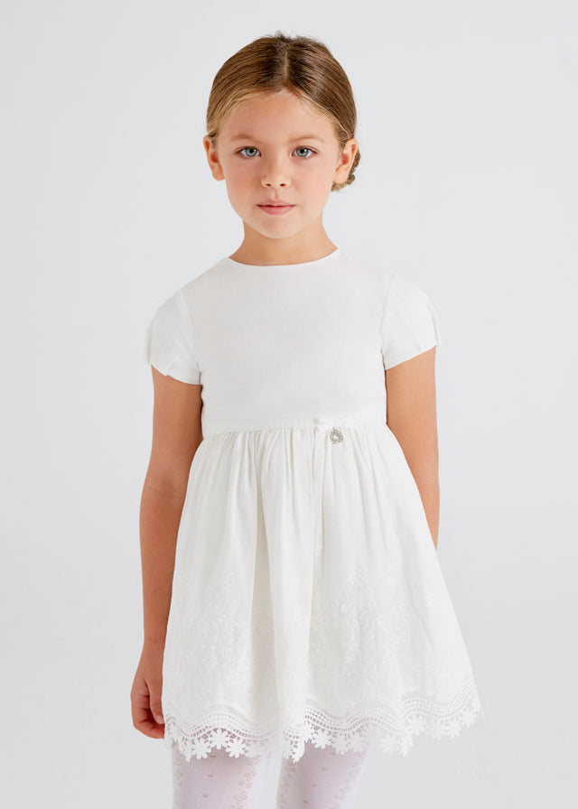 Mayoral Toddler Girl Ivory Natural Linen Dress