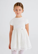 Mayoral Toddler Girl Ivory Natural Linen Dress