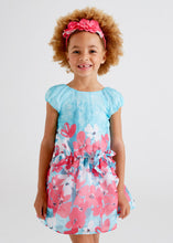 Load image into Gallery viewer, Mayoral Toddler Girl Turquoise Flower Print Linen Dress
