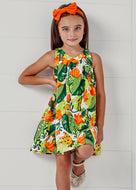Mayoral Toddler Girl Green Monstera Strap Dress