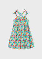 Mayoral Toddler Girl Turquoise Butterfly Strap Dress