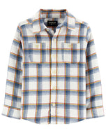 Oshkosh Kid Boy Plaid Woven Button-Front Shirt