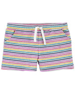Carter's Toddler Girl Heather Multi Color Thin Striped Pull-On Shorts