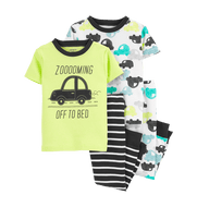 Carter's 4pc Baby Boy Cars Snug Fit Cotton Pajama Set