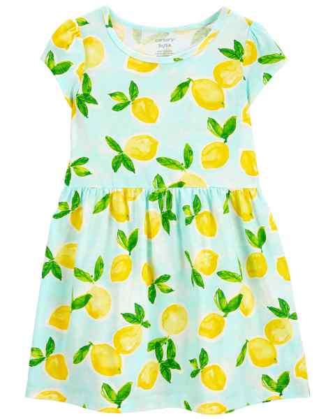 Carter's Toddler Girl Light Blue Lemon Knit Dress