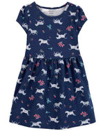 Carter's Toddler Girl Navy Zebra Knit Dress