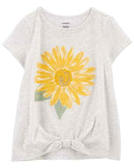 Carter's Toddler Girl Grey Yellow Flower Tee