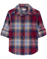 Carter's Toddler Boy Red Plaid Casual Front Button Shirt