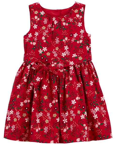 Carter's Toddler Girl Red Floral Holiday Dress