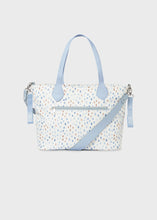 Cargar imagen en el visor de la galería, Mayoral 4pc Leatherette Blue Steam Spotted Ivory Diaper Bag
