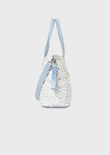 Load image into Gallery viewer, Mayoral 4pc Leatherette Blue Steam Spotted Ivory Diaper Bag
