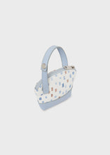Load image into Gallery viewer, Mayoral 4pc Leatherette Blue Steam Spotted Ivory Diaper Bag
