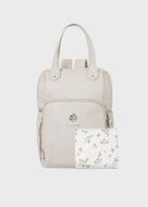 Mayoral 2pc Leatherette Dove Creme Backpack Diaper Bag