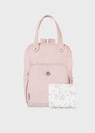 Mayoral 2pc Leatherette Rose Pink Backpack Diaper Bag