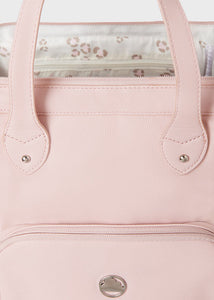 Mayoral 2pc Leatherette Rose Pink Backpack Diaper Bag