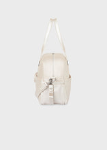 Load image into Gallery viewer, Mayoral 3pc Leatherette Metallic Champagne Diaper Handbag + Changing pad + Pajama Bag
