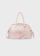 Mayoral 3pc Leatherette Metallic Pink Diaper Handbag + Changing pad + Pajama Bag