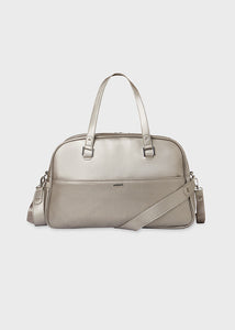 Mayoral 3pc Leatherette Metallic Bronze Diaper Handbag + Changing pad + Pajama Bag