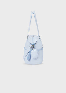 Bolsa de mão de fralda azul bebê de couro sintético Mayoral 3 peças