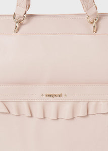 Bolsa de fraldas Mayoral 2 peças em couro sintético rosa claro