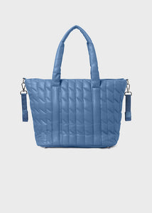 Conjunto de bolsa de fraldas de coelho acolchoado azul Mayoral 3 peças