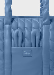 Conjunto de bolsa de fraldas de coelho acolchoado azul Mayoral 3 peças