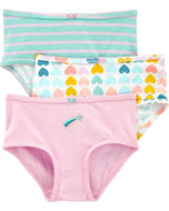 Carter's 3pc Kid Girl Shooting Star Stretch Cotton Briefs