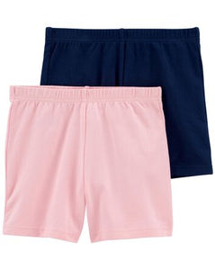 Conjunto de shorts infantil rosa/marinho Carter's 2 peças