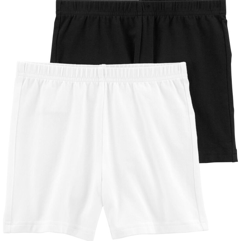 Conjunto de shorts feminino preto/branco Carter's 2 peças