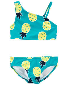 Carter's 2pc Kid Girl Green Pineapple Swimsuit
