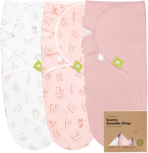 Keababies 3-Pack Soothe Swaddle Wraps - ABC Land Rose