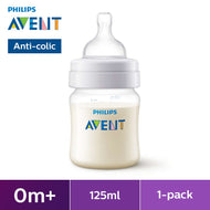 Biberão transparente anti-cólica Avent 125 ml / 4 onças 