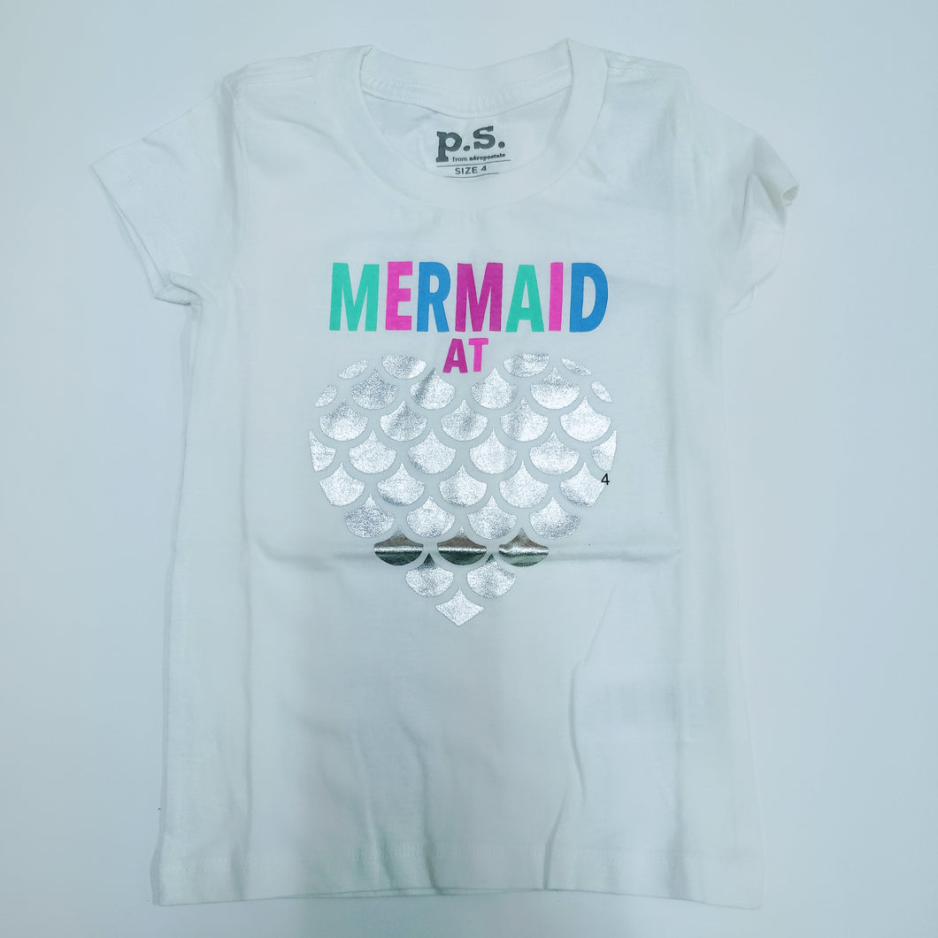 Camiseta PS Kid Girl White Mermaid at Heart
