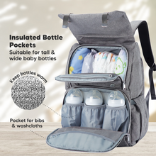 Load image into Gallery viewer, KeaBabies Explorer Diaper Backpack - Classic Gray
