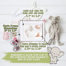 Carregar imagem no visualizador da galeria, Moldura individual para lembrancinha de mão e pegada de bebê Keababies - branco alpino
