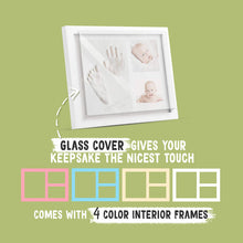 Carregar imagem no visualizador da galeria, Moldura individual para lembrancinha de mão e pegada de bebê Keababies - branco alpino
