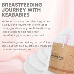 KeaBabies Comfy Nursing Breast Pads - Soft White