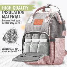 Cargar imagen en el visor de la galería, KeaBabies Original Diaper Backpack - Pink/Gray
