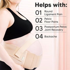 KeaBabies Nurture 2-in-1 Maternity Support Belt - Nude