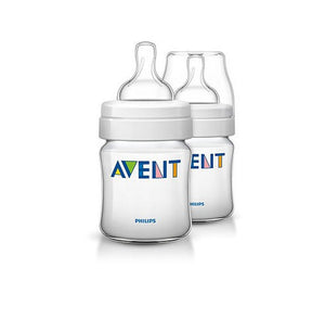 Avent 2pk Anti-Colic Clear Feeding Bottle 125ml / 4oz