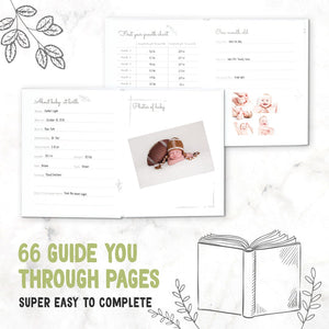 Livro de memórias dos primeiros anos do bebê Keababies SKETCH - branco