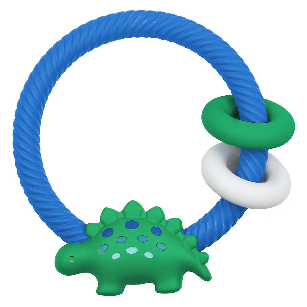 Itzy Ritzy - Ritzy Rattle® with Teething Rings - Rainbow - Dino