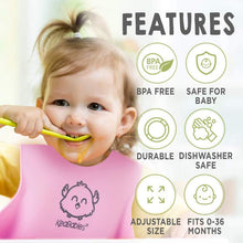 Load image into Gallery viewer, Keababies 2-pack Silicone Bibs - Cotton Candy
