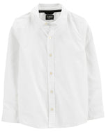 OshKosh Kid Boy White Long Sleeve Button-Front Shirt