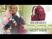 Video laden en afspelen in Gallery-weergave, KeaBabies Original Diaper Backpack - Wine Red
