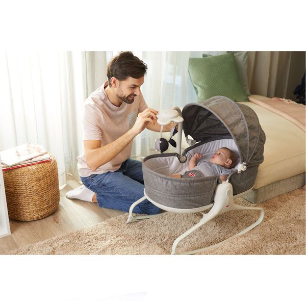 Tiny Love 3 in 1 Cozy Rocker Napper Grey Cute as a Button